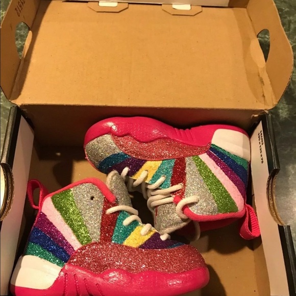Jordan Other - Custom Glitter Air Jordan 12 Pink Valentine 5C